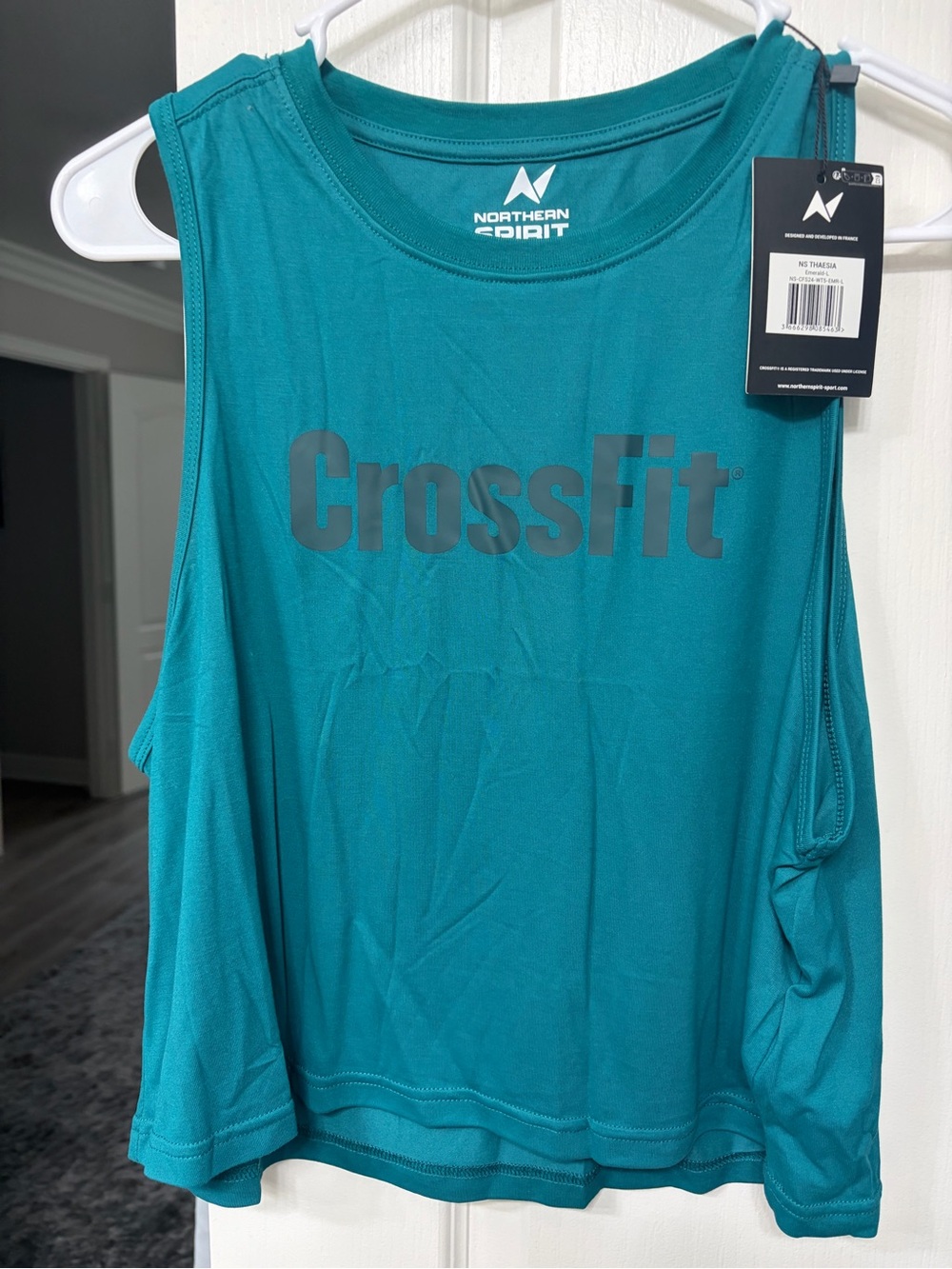 Women's Teal CrossFit Tank Crop Top